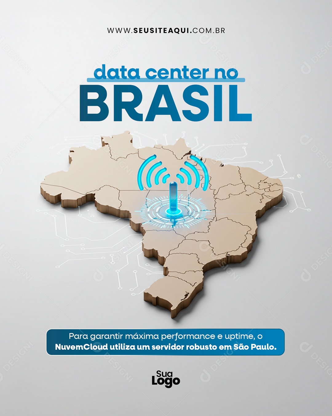 TI Nuvem de Computação Social Media PSD Editável