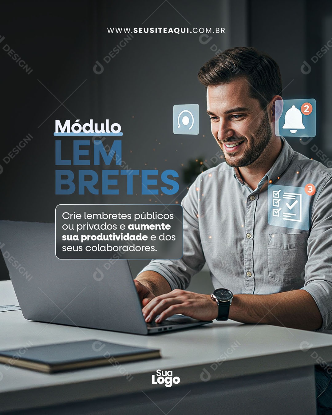 TI Nuvem de Computação Social Media PSD Editável