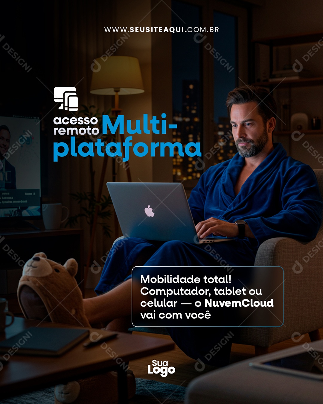 TI Nuvem de Computação Social Media PSD Editável