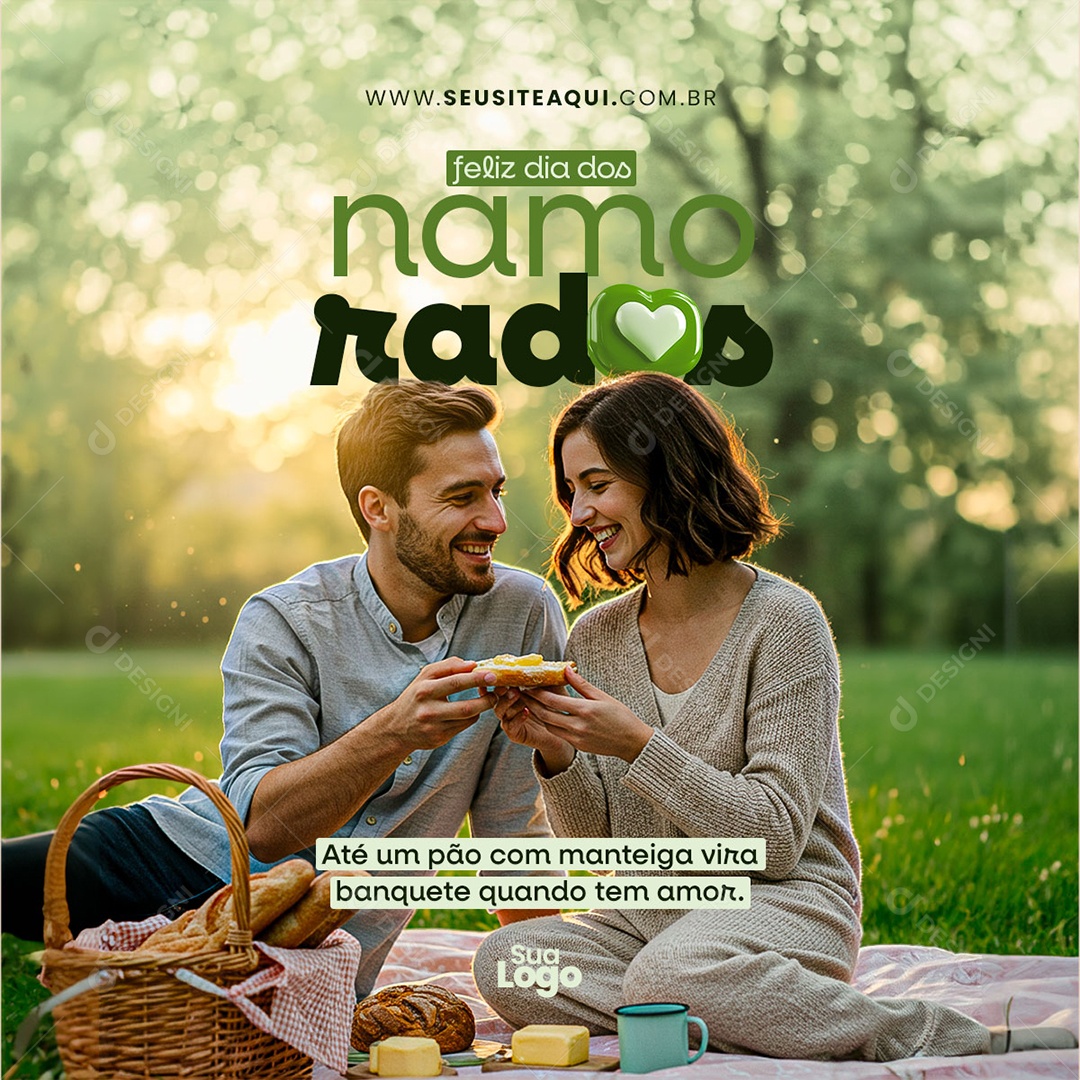 Feliz Dia dos Namorados 12 de Junho Social Media PSD Editável