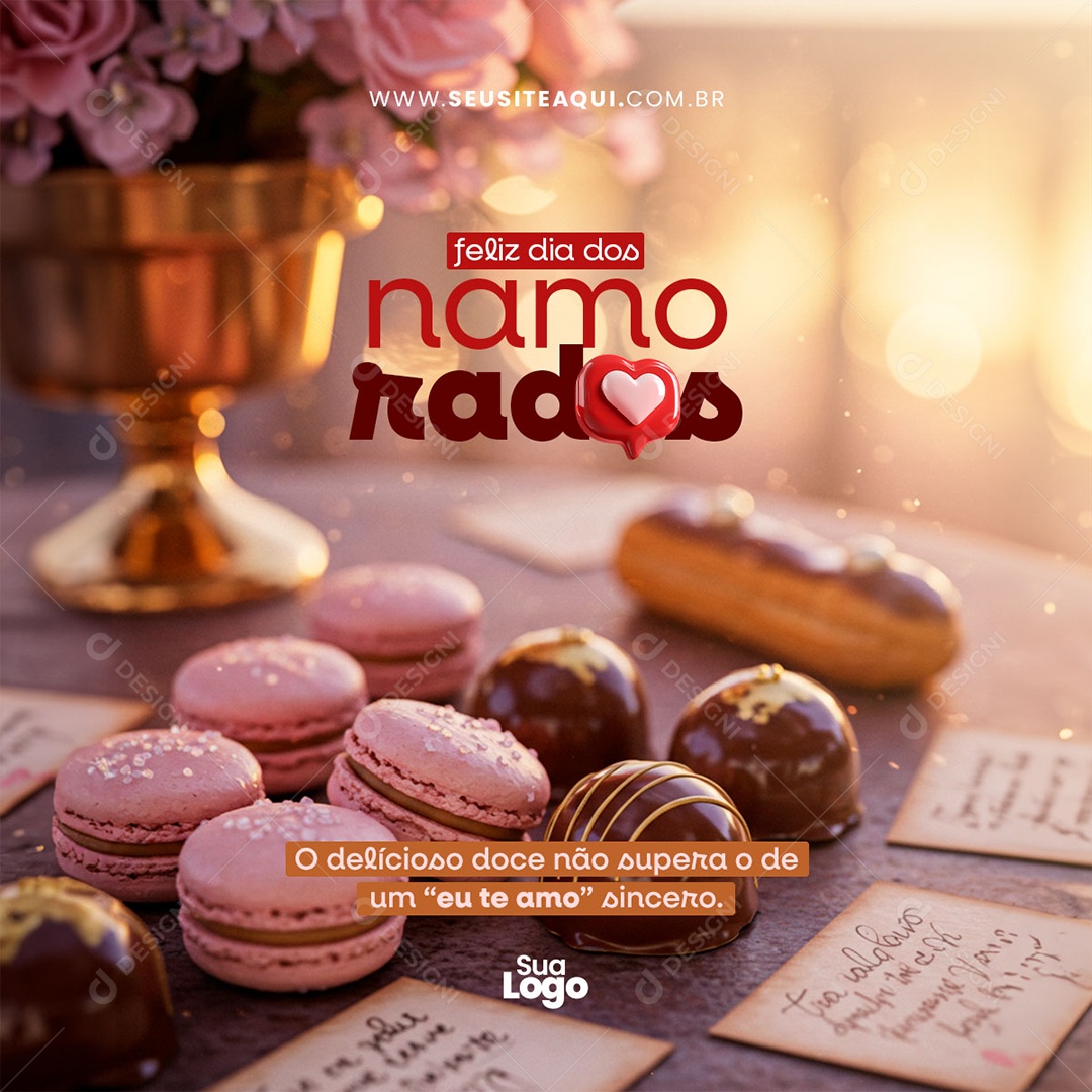 Feliz Dia dos Namorados 12 de Junho Social Media PSD Editável