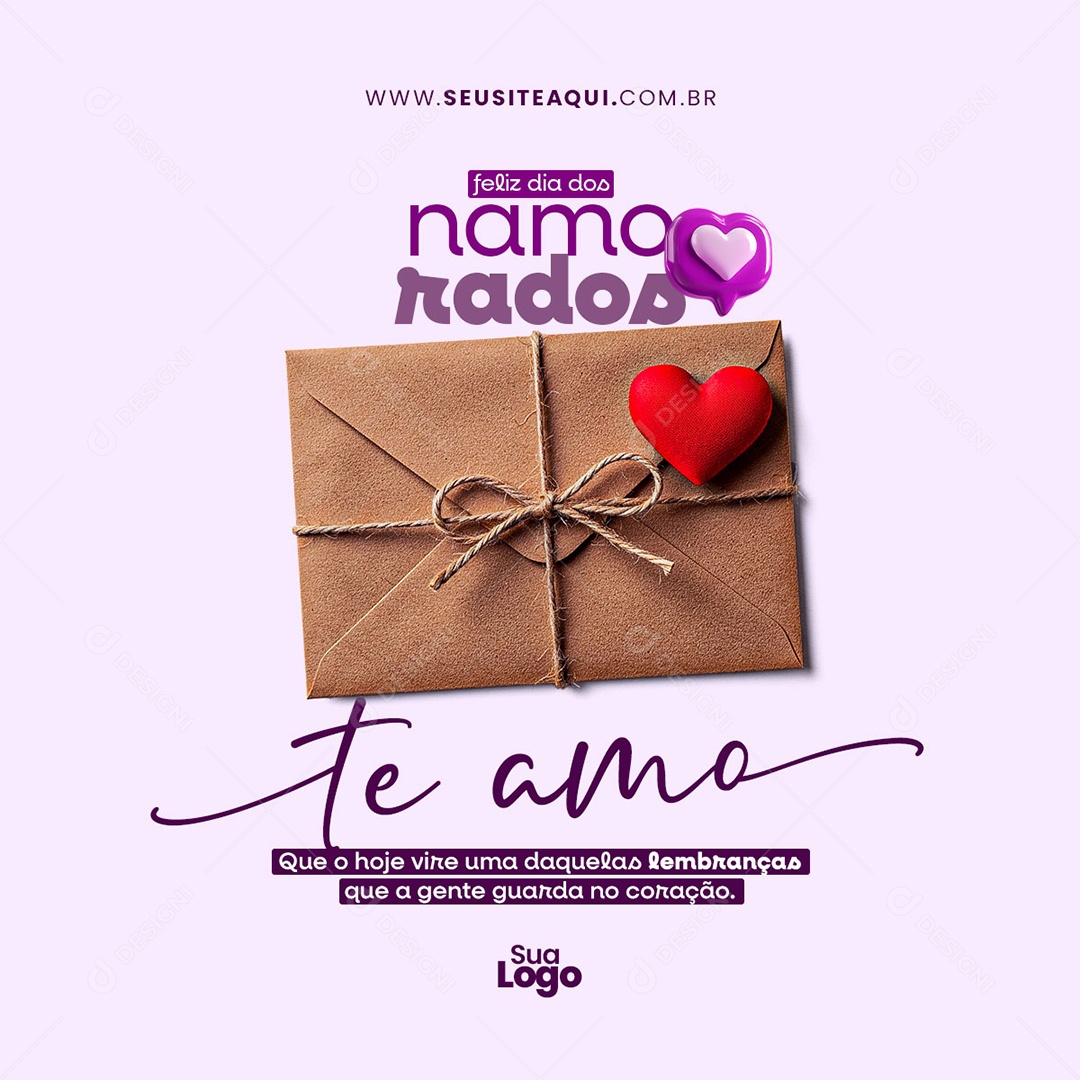 Feliz Dia dos Namorados 12 de Junho Social Media PSD Editável