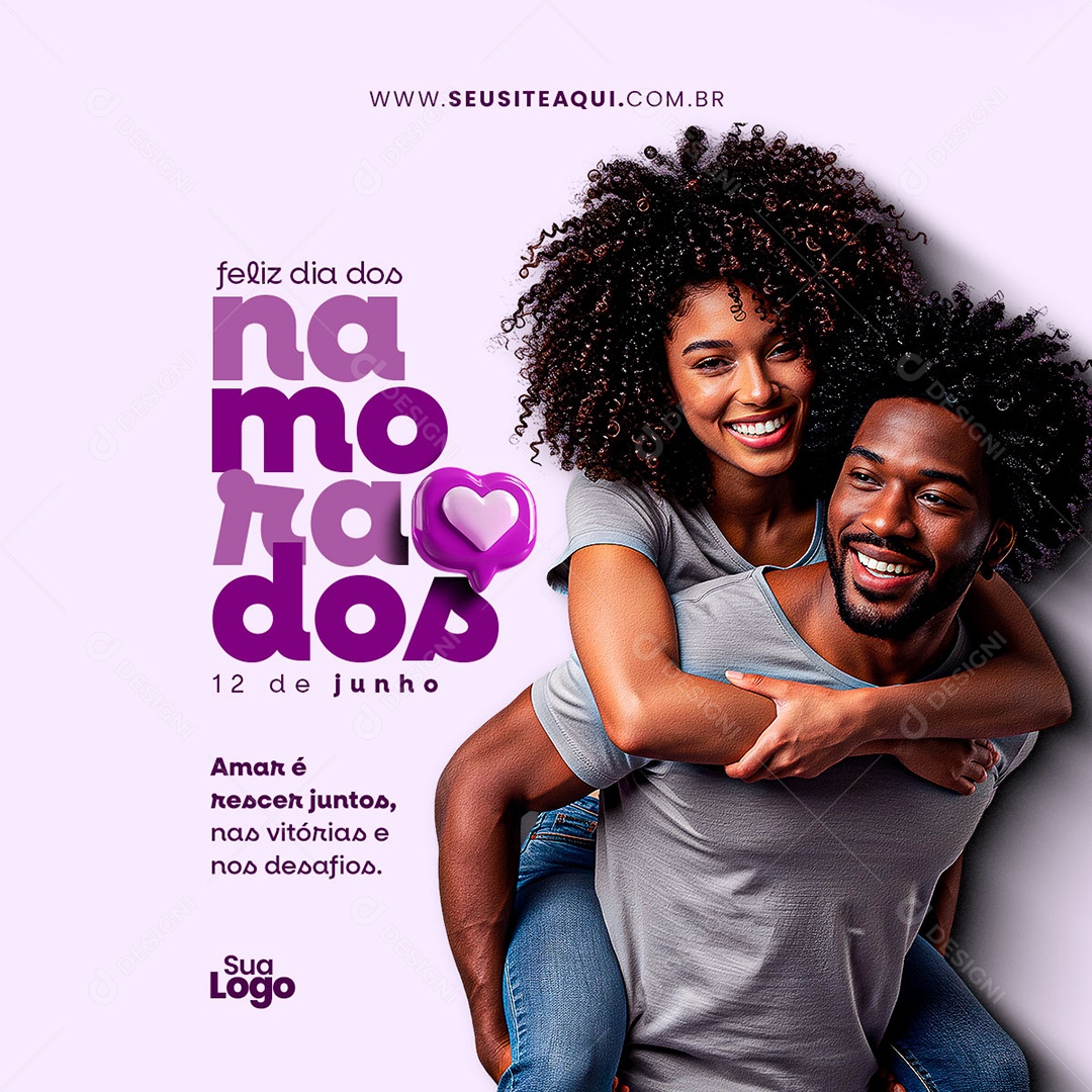 Feliz Dia dos Namorados 12 de Junho Social Media PSD Editável