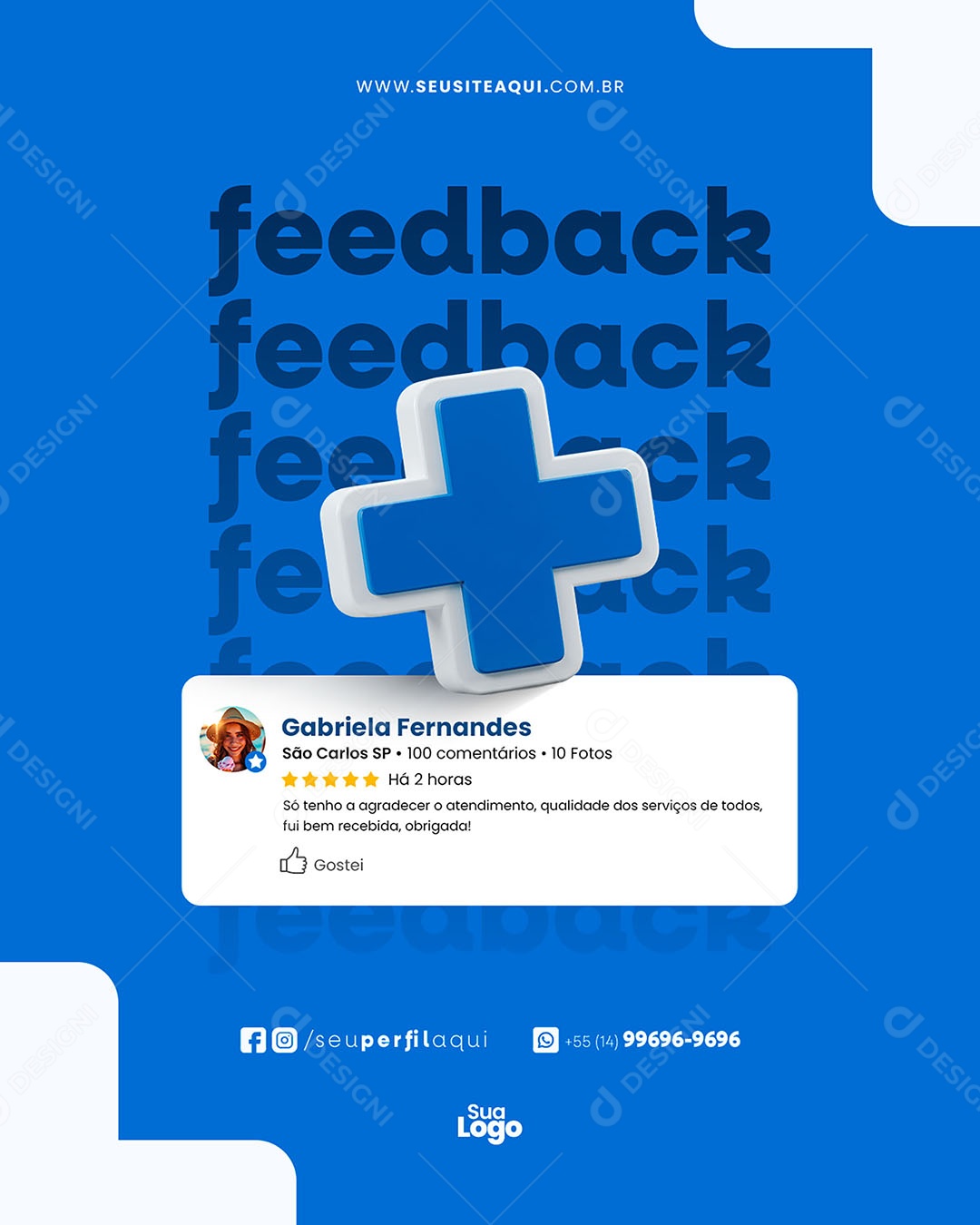 Convênio Médico Feedback Social Media PSD Editável