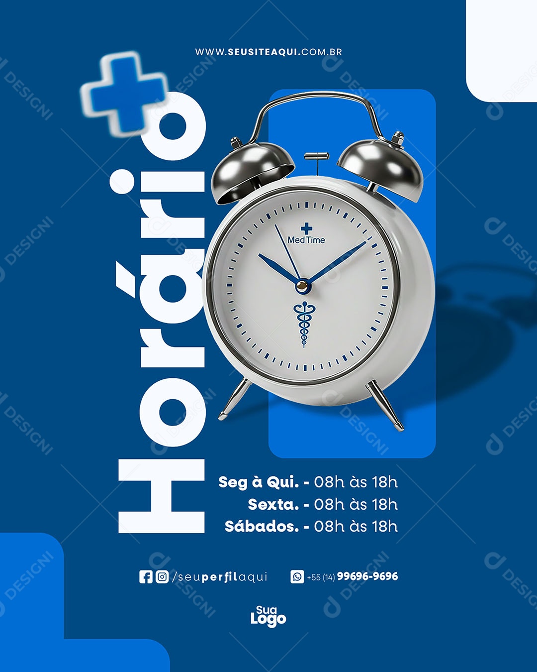 Convênio Médico Horário Social Media PSD Editável