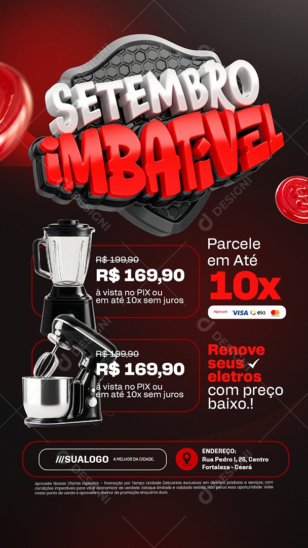 Story Tabloide Setembro Imbatível Loja de Eletrodomésticos Social Media PSD Editável