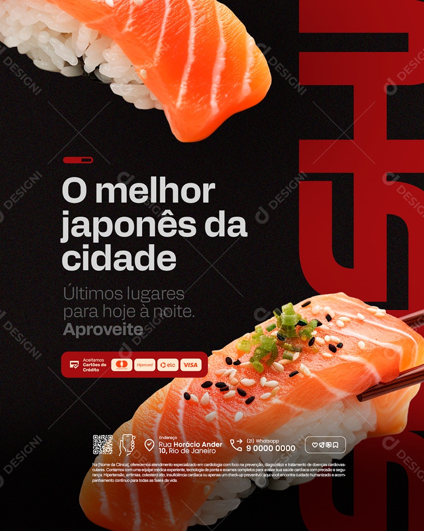 Restaurante Japonês O Melhor Japonês da Cidade Social Media PSD Editável