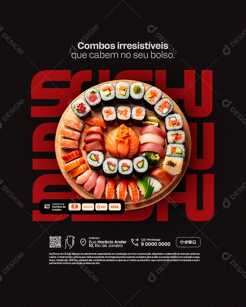 Restaurante Japonês Combos Irresistíveis Social Media PSD Editável