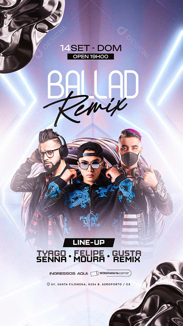 Story Flyer Ballad Remix Social Media PSD Editável