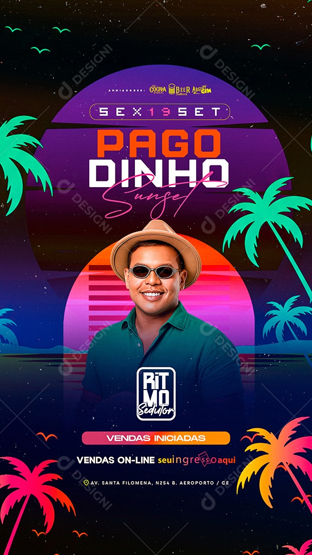 Story Flyer Pagodinho Sunset Social Media PSD Editável