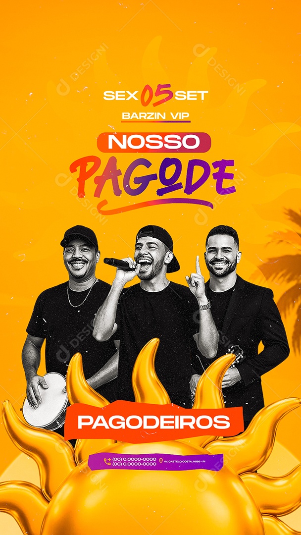 Story Flyer Barzin Vip Nosso Pagode Social Media PSD Editável