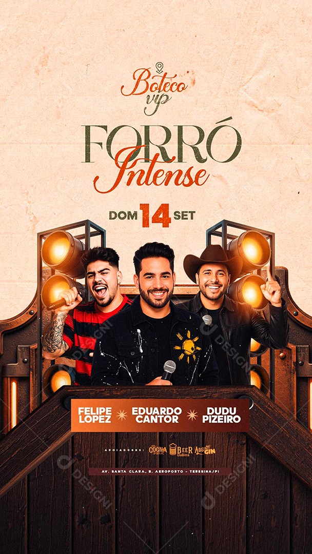 Story Flyer Forró Intense Boteco Vip Social Media PSD Editável