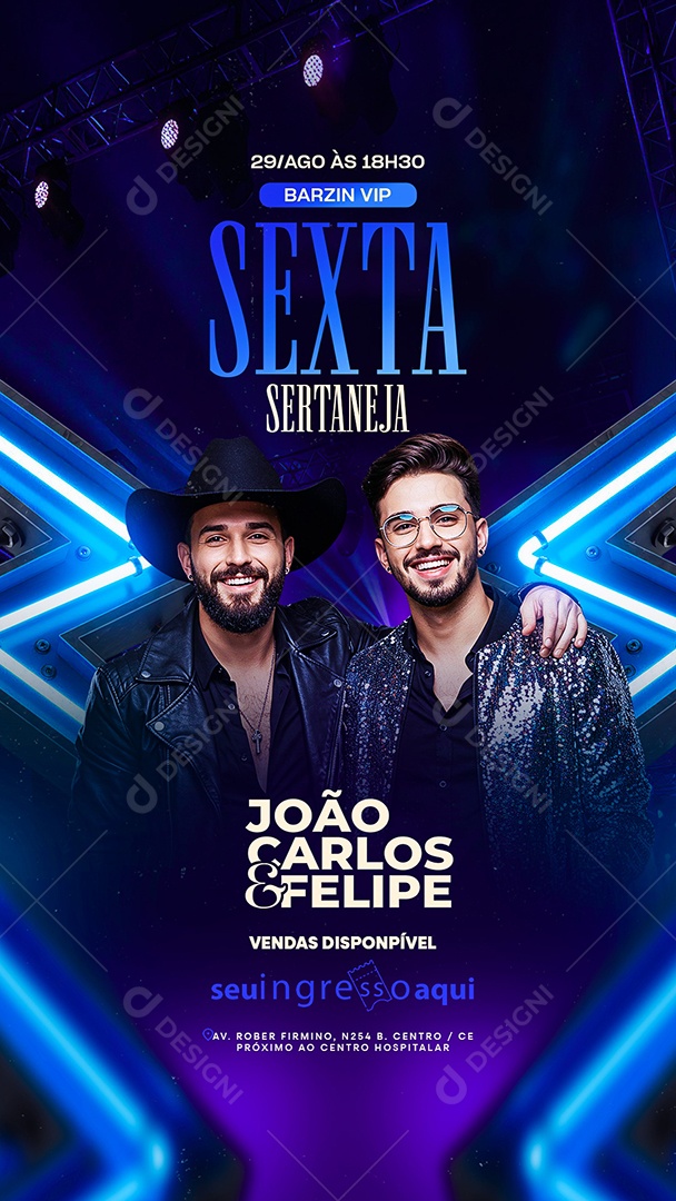 Story Flyer Barzin Vip Sexta Sertaneja Social Media PSD Editável