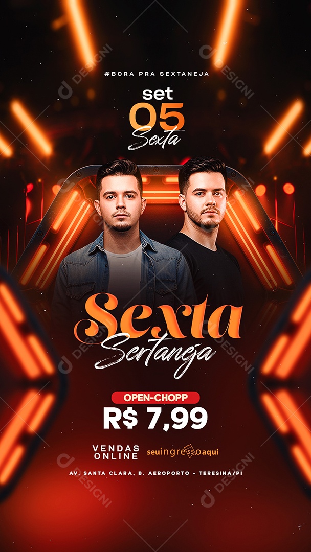 Story Flyer Sexta Sertaneja Social Media PSD Editável
