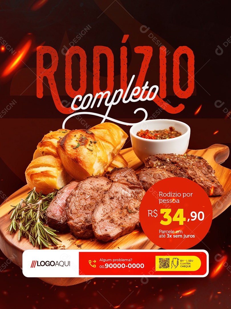 Churrascaria Rodízio Completo Social Media PSD Editável