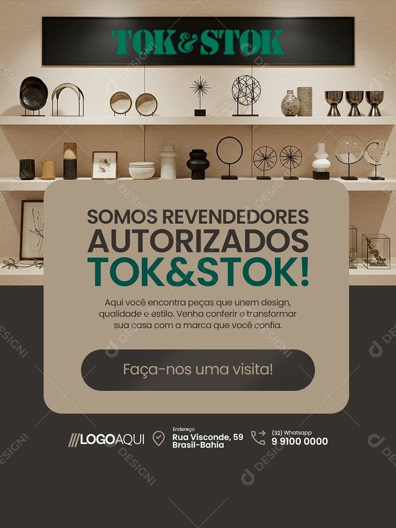 Revendedores Autorizados Tok e Stok Social Media PSD Editável