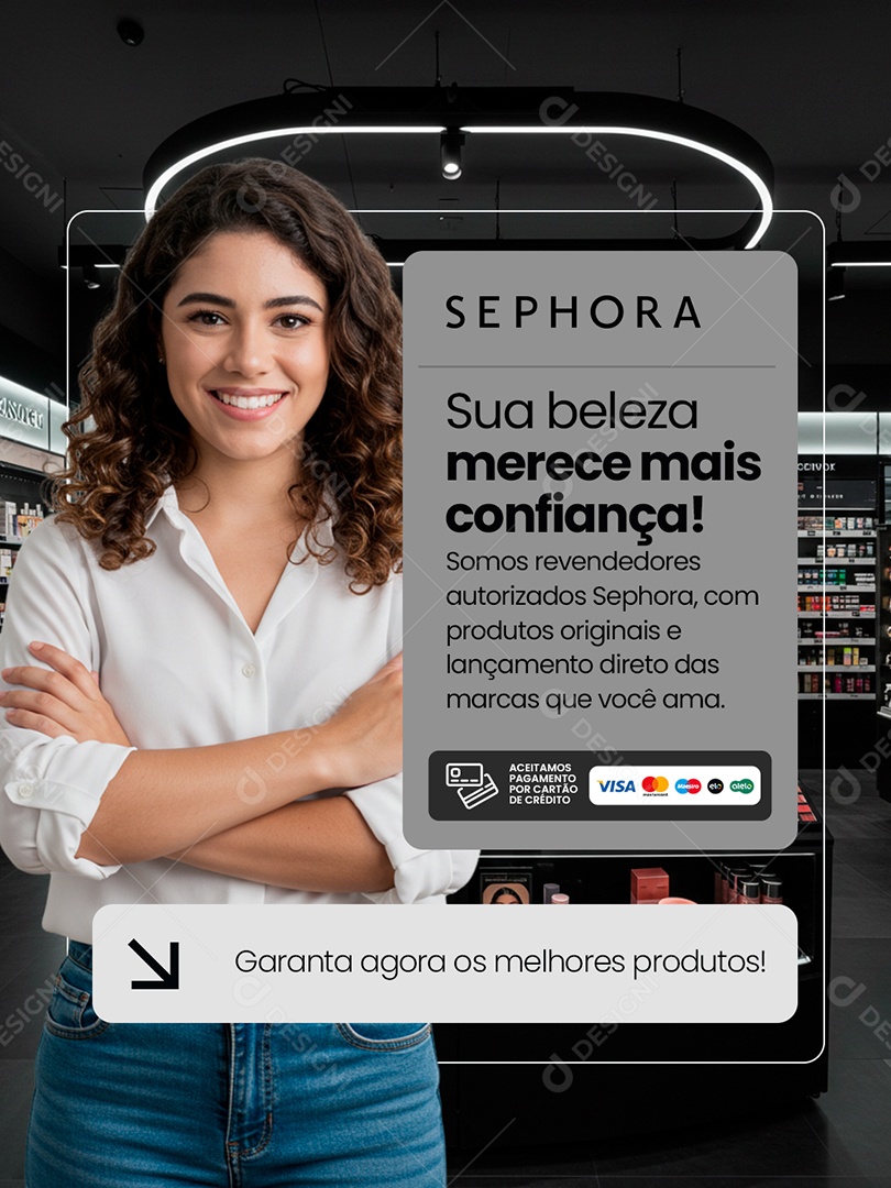 Revendedores Autorizados Sephora Sua Beleza Merece Mais Social Media PSD Editável