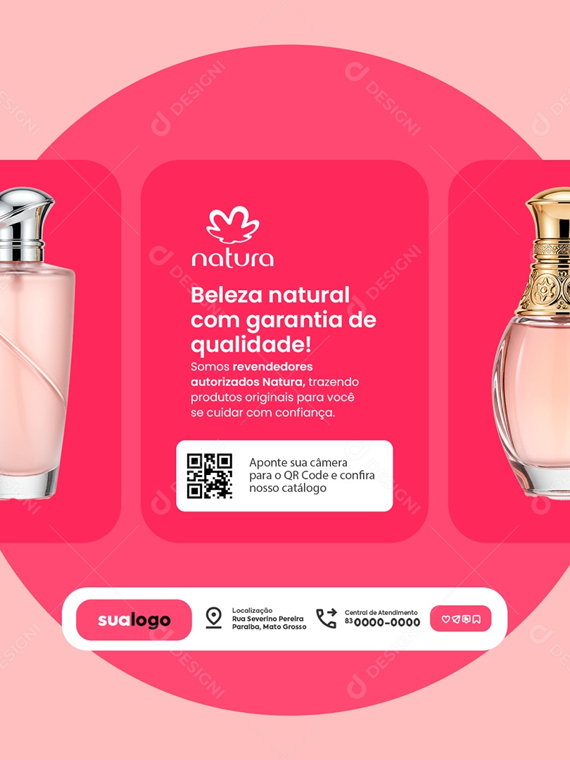 Revendedores Autorizados Natura Beleza Natural Social Media PSD Editável
