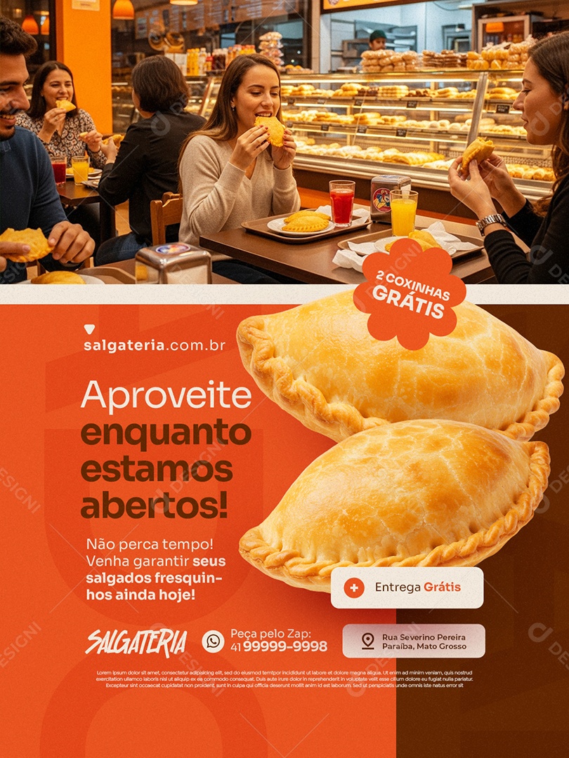 Salgateria Aproveite Enquanto Estamos Abertos Social Media PSD Editável