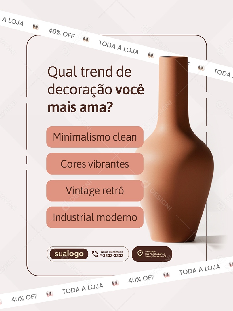 Decoração Qual Trend de Decoração Você Mais Ama Social Media PSD Editável