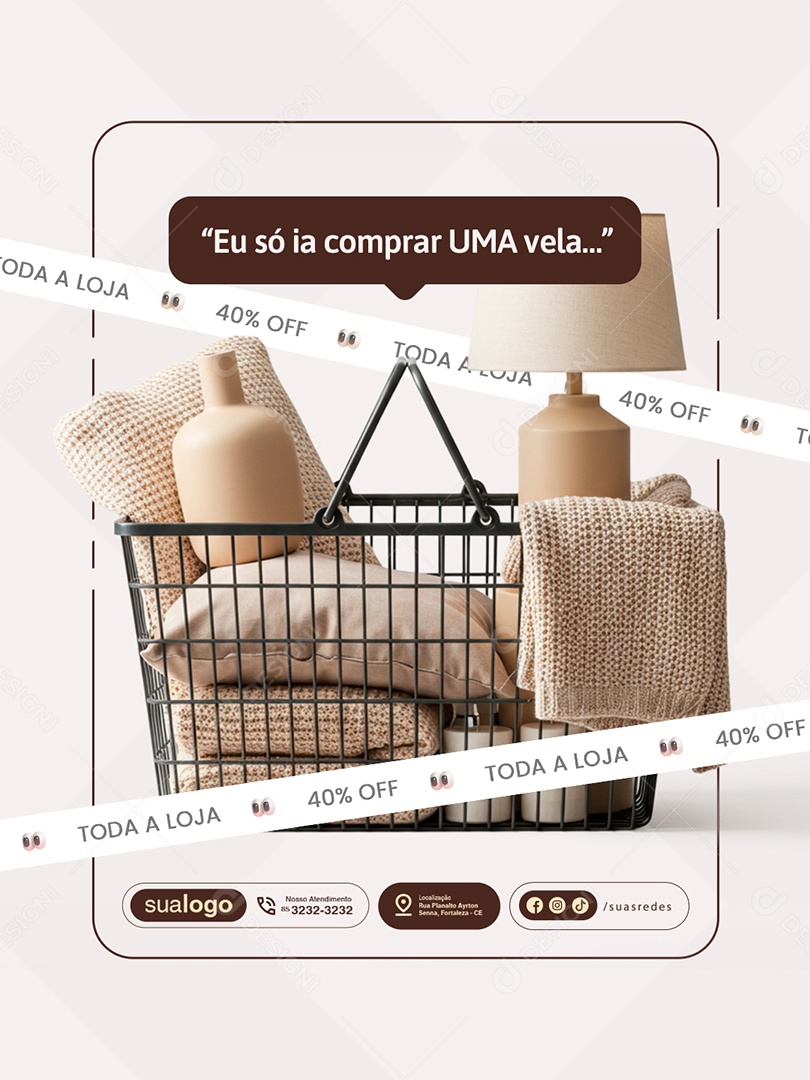 Decoração Eu Só ia Comprar Uma Vela Social Media PSD Editável