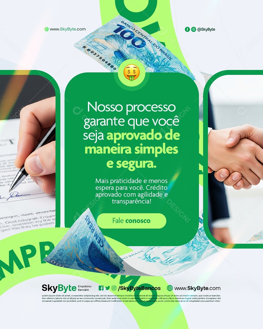Empréstimo Nosso Processo Garante Que Você Seja Aprovado Social Media PSD Editável