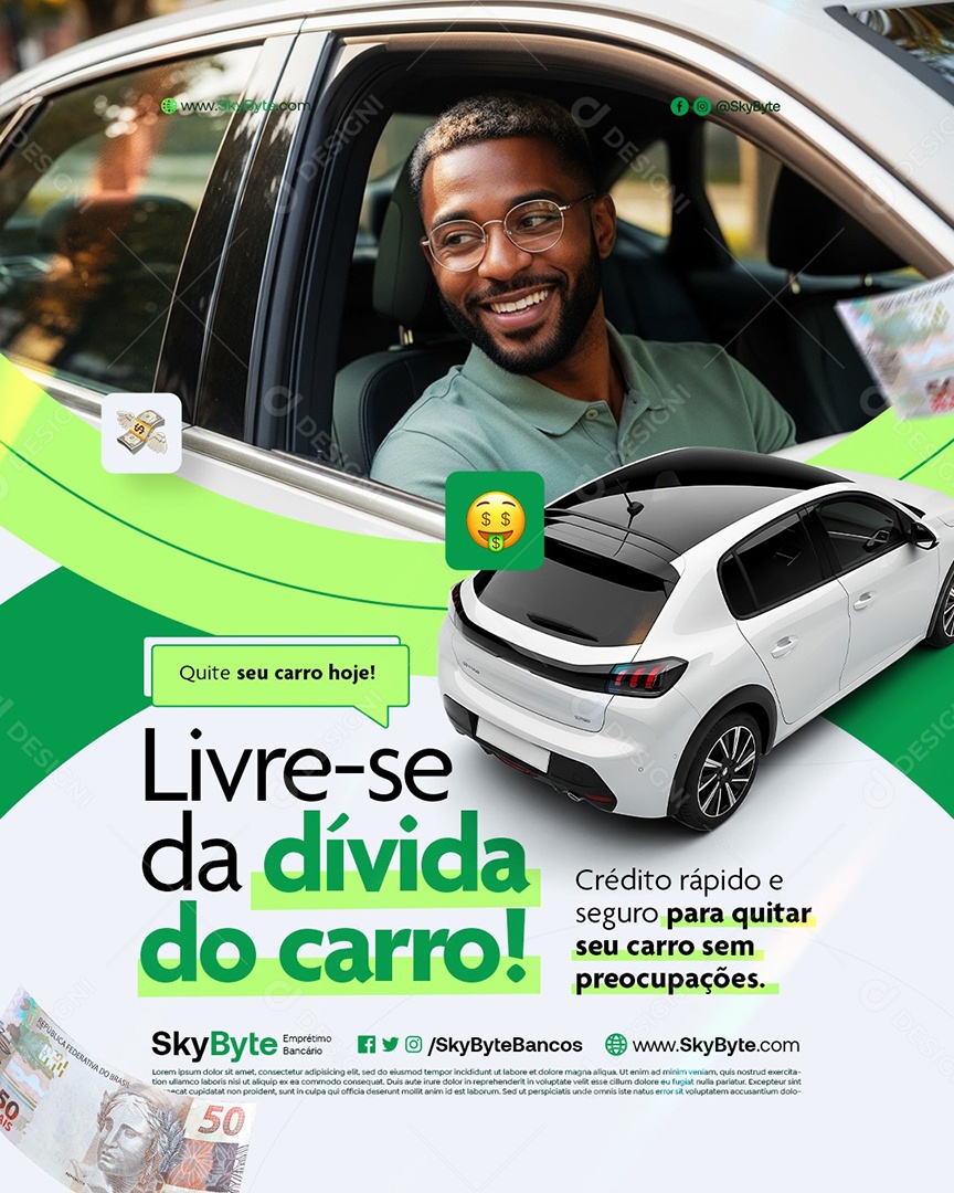 Empréstimo Quite Seu Carro Hoje Social Media PSD Editável