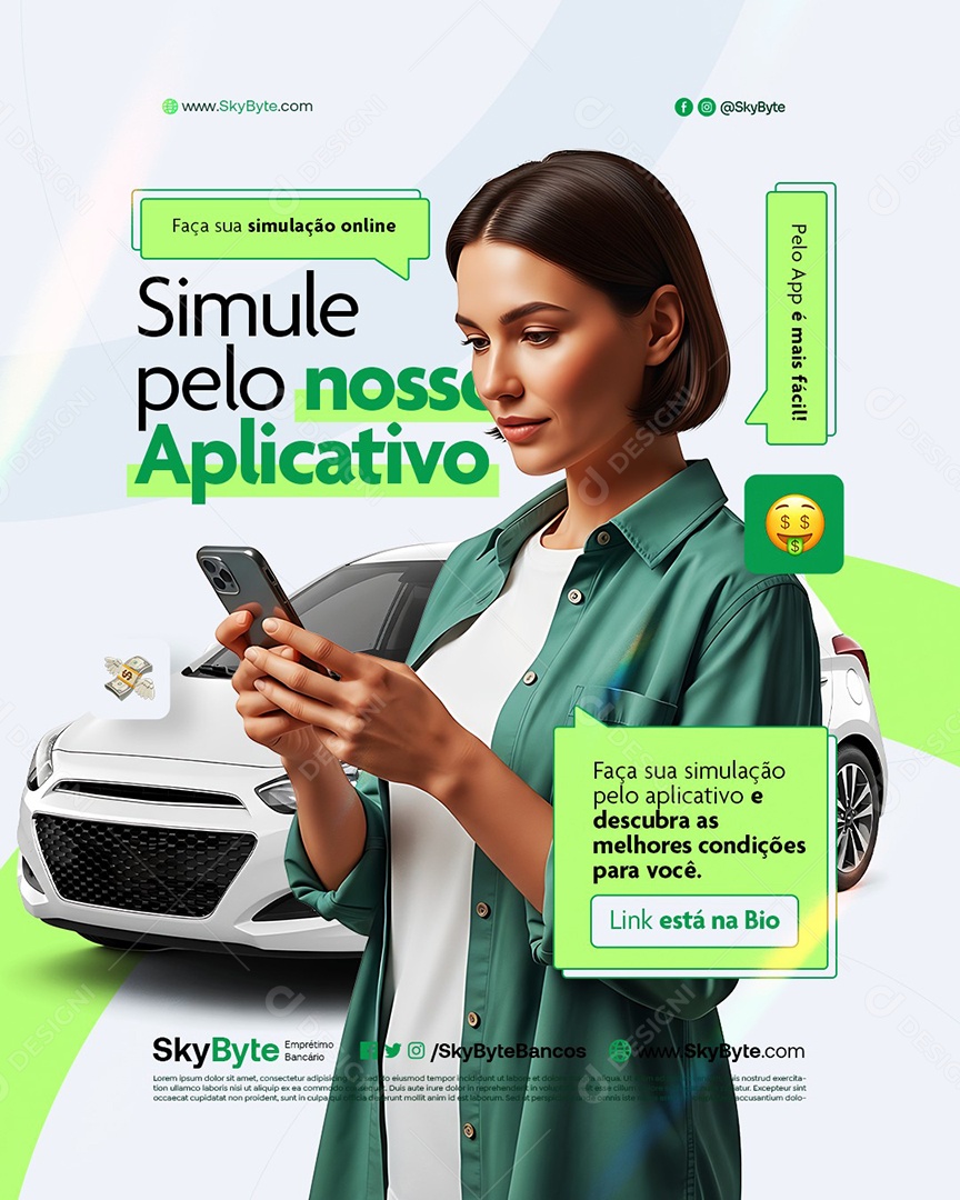 Empréstimo Simule Pelo Nosso Aplicativo Social Media PSD Editável