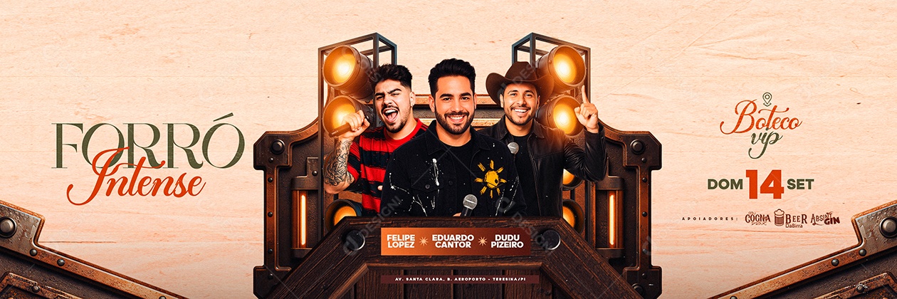 Carrossel Flyer Forró Intense Boteco Vip Social Media PSD Editável