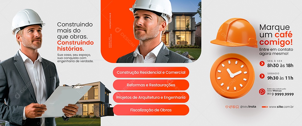 Carrossel Engenheiro Construindo Mais do Que Obras Social Media PSD Editável