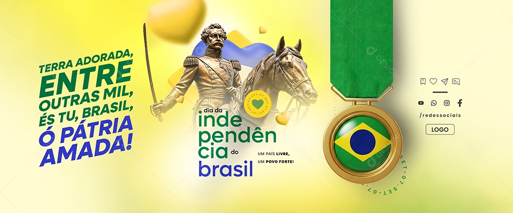 Carrossel Dia da Independência do Brasil 07 de Setembro Terra Adorada Social Media PSD Editável