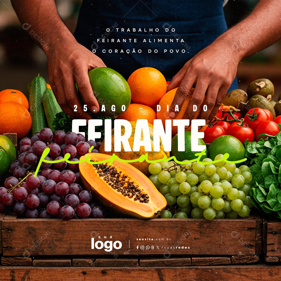 Dia do Feirante 25 de Agosto Social Media PSD Editável