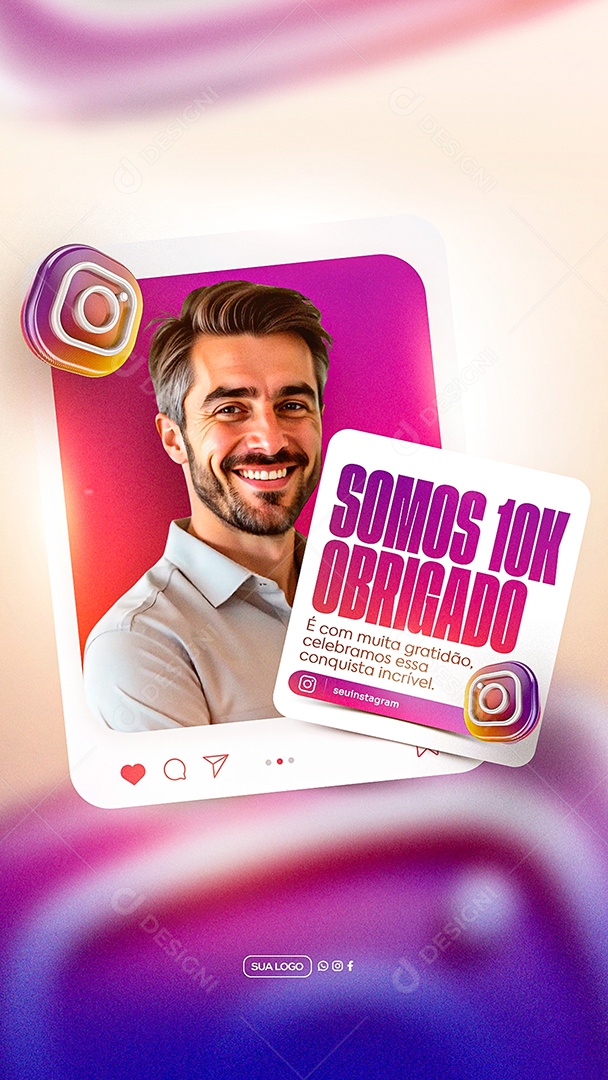 Somos 10K Obrigado Story Social Media PSD Editável