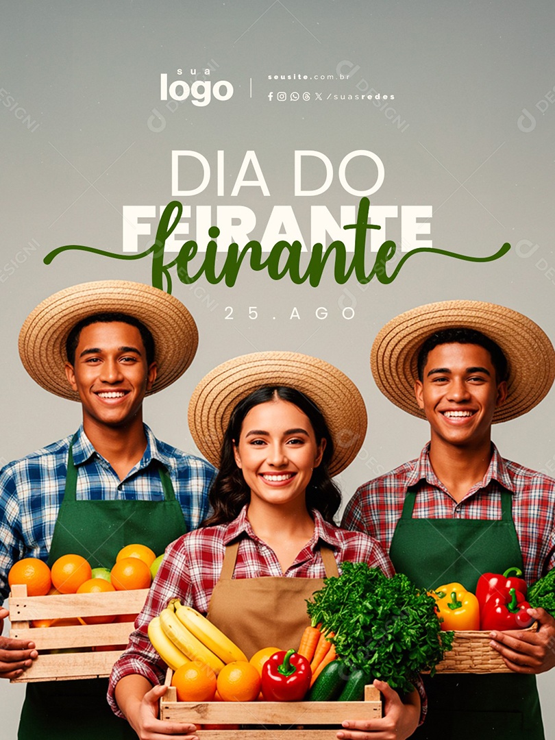 Dia do Feirante 25 de Agosto Social Media PSD Editável