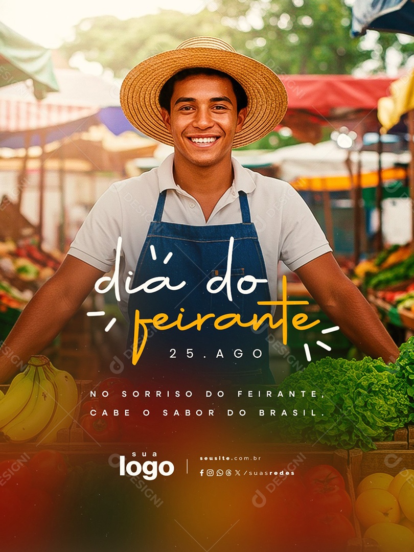Dia do Feirante 25 de Agosto no Sorriso Social Media PSD Editável