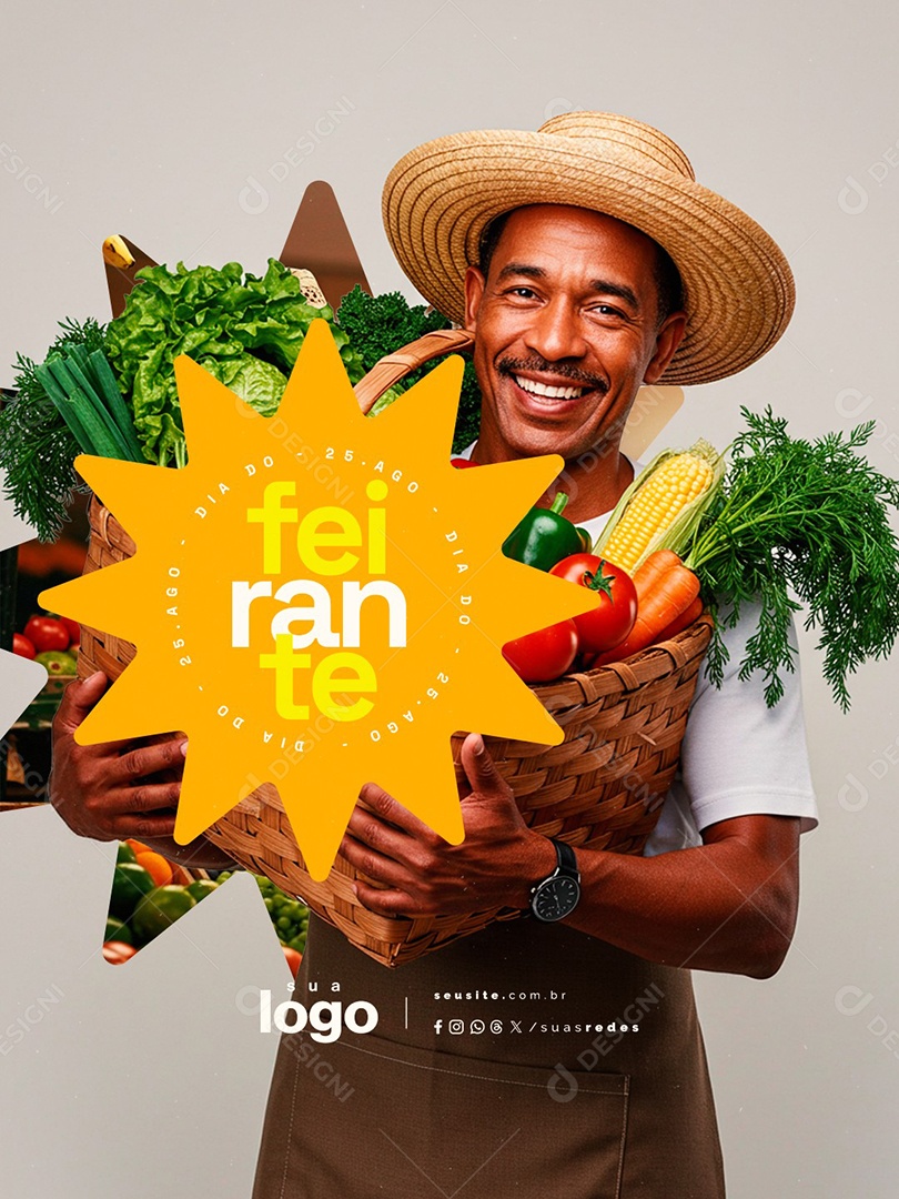 Dia do Feirante 25 de Agosto Social Media PSD Editável