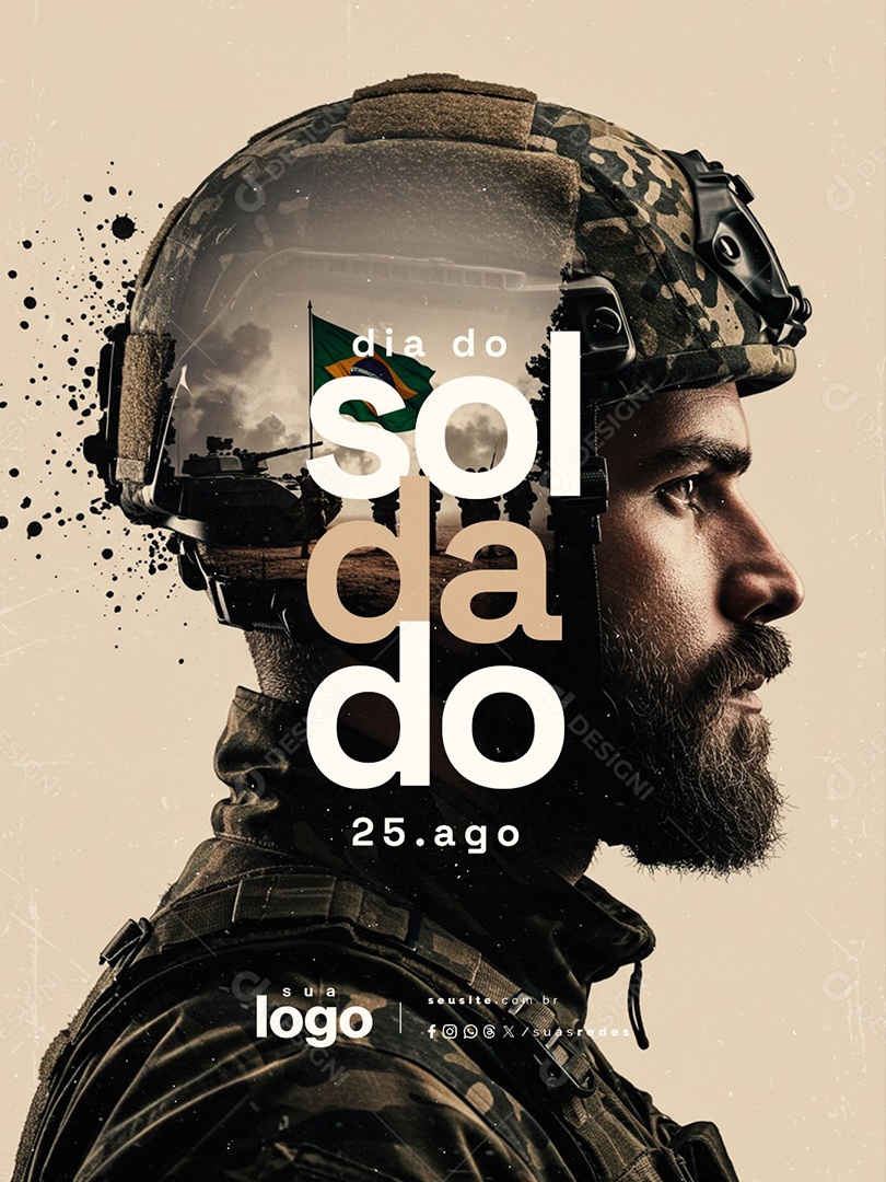 Dia do Soldado 25 de Agosto Social Media PSD Editável