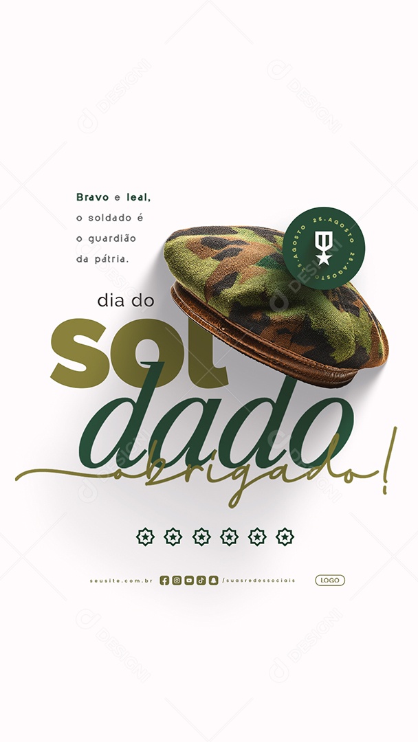 Story Dia do Soldado 25 de Agosto Obrigado Social Media PSD Editável