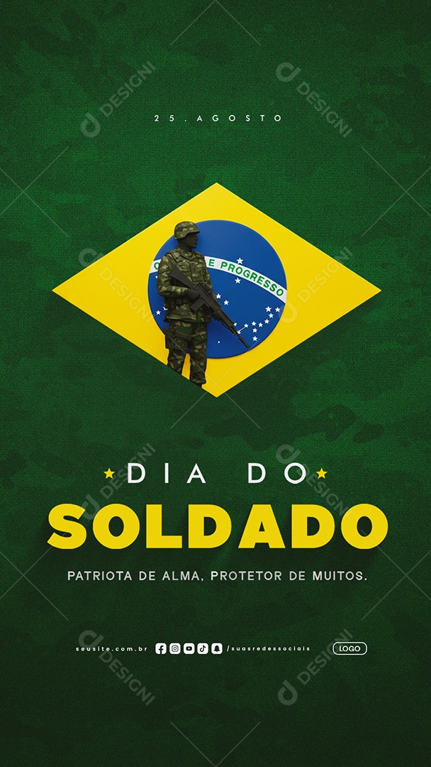 Story Dia do Soldado 25 de Agosto Social Media PSD Editável