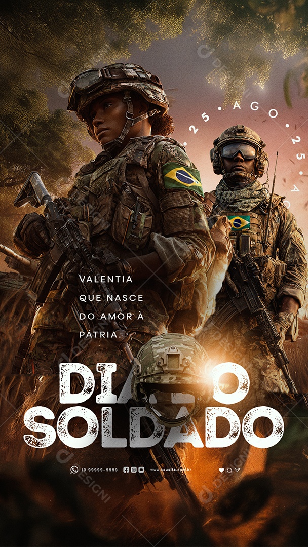 Story Dia do Soldado 25 de Agosto Social Media PSD Editável