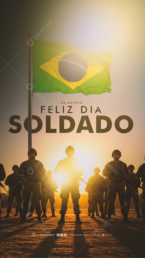 Story Feliz Dia do Soldado 25 de Agosto Social Media PSD Editável