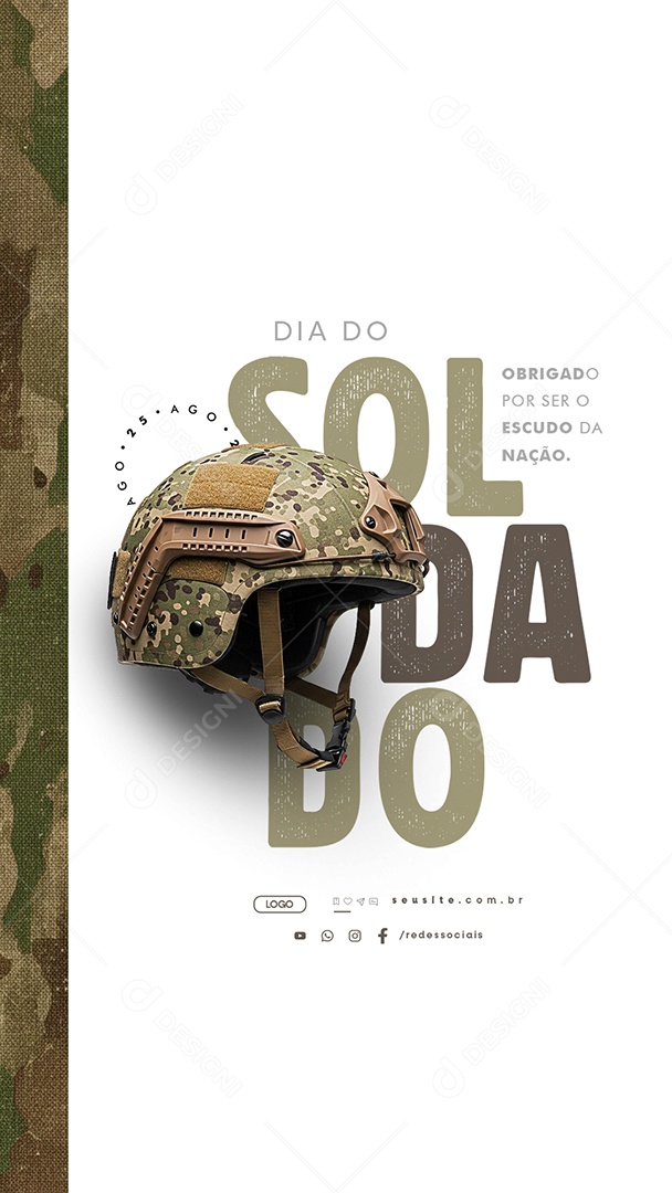 Story Dia do Soldado 25 de Agosto Obrigado Social Media PSD Editável