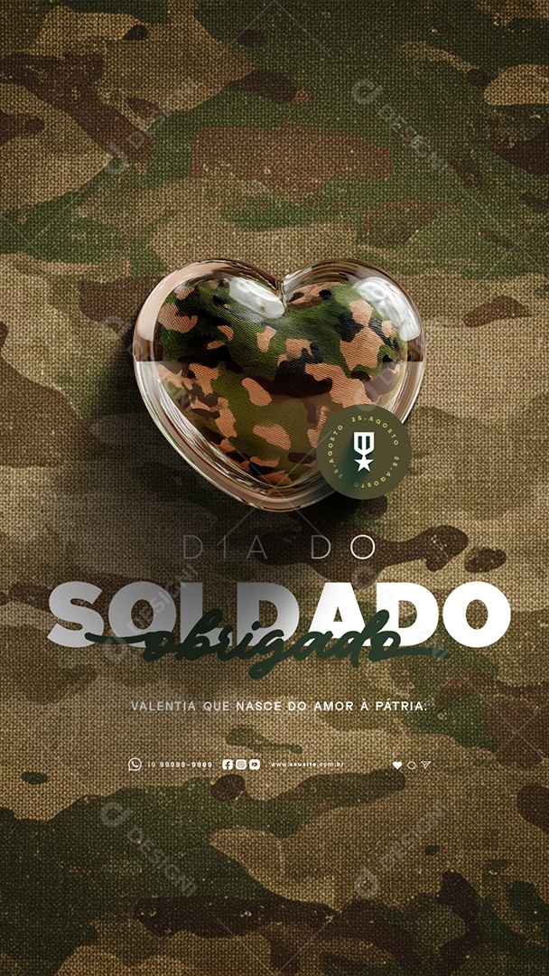 Story Dia do Soldado 25 de Agosto Obrigado Social Media PSD Editável