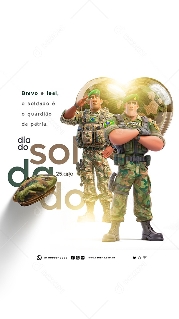 Story Dia do Soldado 25 de Agosto Social Media PSD Editável