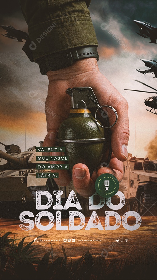 Story Dia do Soldado 25 de Agosto Social Media PSD Editável