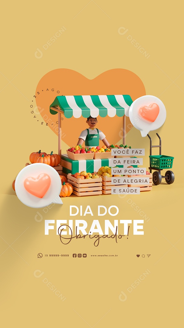 Story Dia do Feirante 25 de Agosto Obrigado Social Media PSD Editável