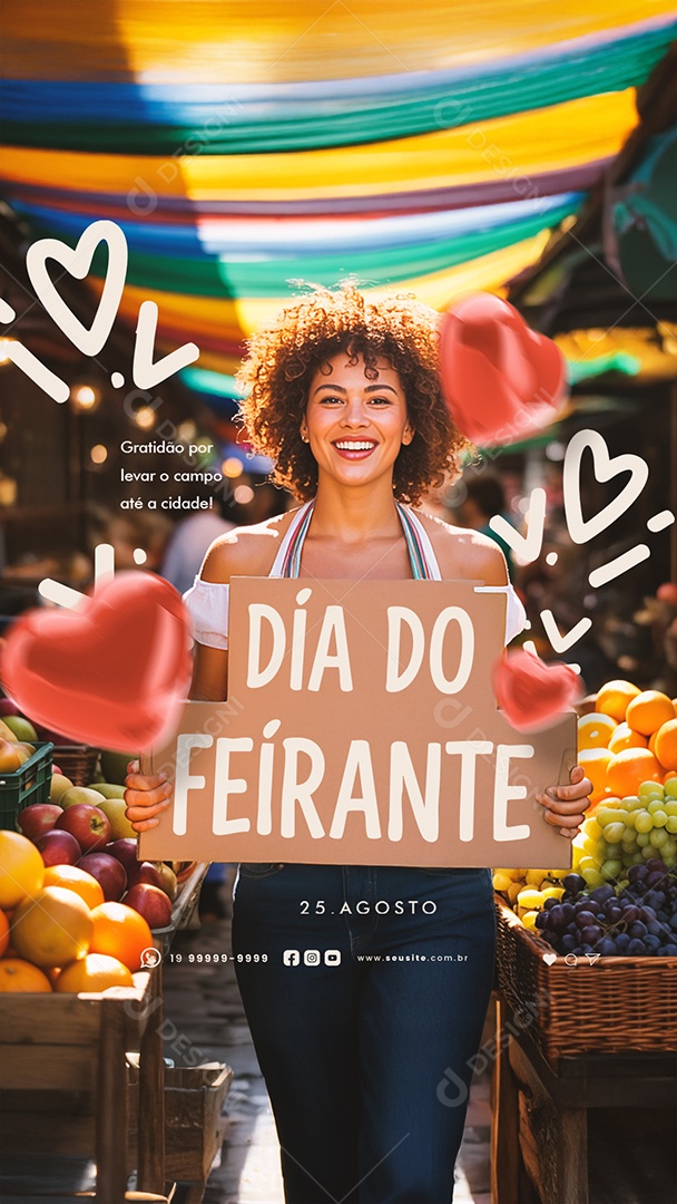 Story Dia do Feirante 25 de Agosto Social Media PSD Editável