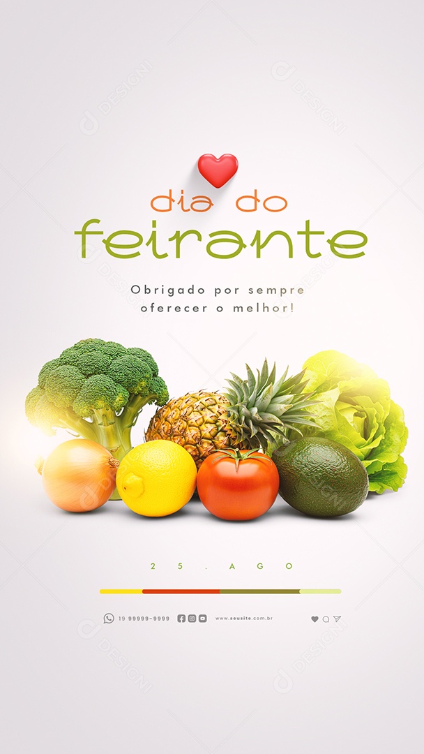 Story Dia do Feirante 25 de Agosto Social Media PSD Editável