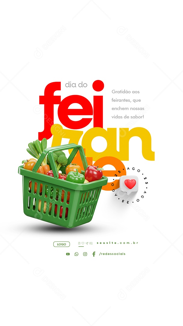 Story Dia do Feirante 25 de Agosto Social Media PSD Editável