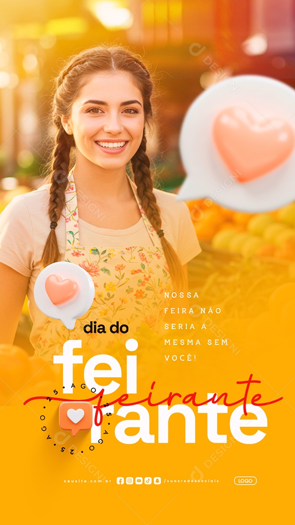 Story Dia do Feirante 25 de Agosto Social Media PSD Editável